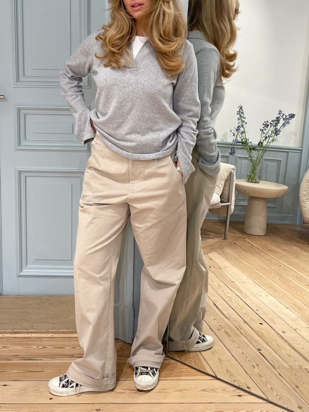 Djerf Avenue Getaway Top Grey Melange